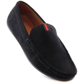 Moccasins men's suede slip-on shoes black McKeylor 2260 1
