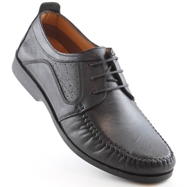 Leather comfortable men's moccasins black T.Sokolski W21-900 1
