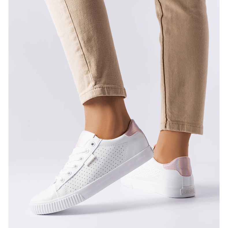 White sneakers with perforation Big Star HH274073 1