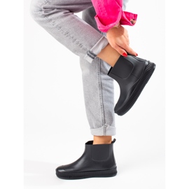 Women's Shelovet Black Rain Boots 1