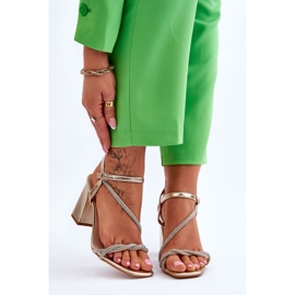 Sandals With Zircons Gold Carlotta High Heels golden 1