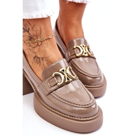 S.Barski Fashionable pumps with massive heels beige Imani 3