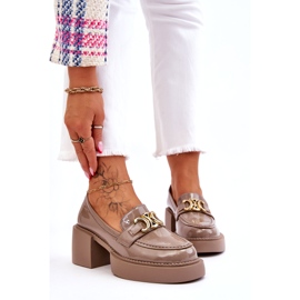 S.Barski Fashionable pumps with massive heels beige Imani 1