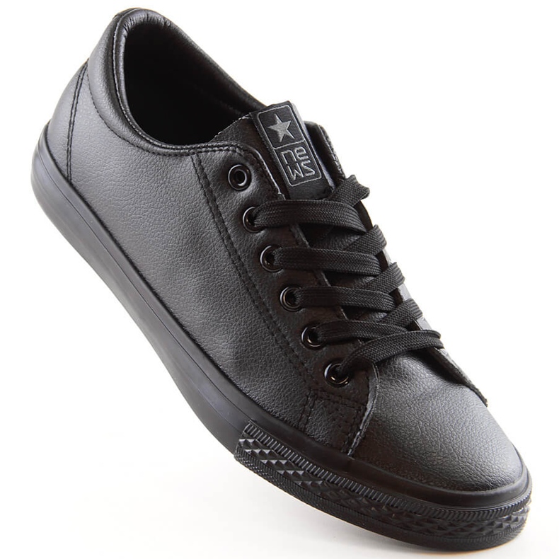 News 1500 black faux leather sneakers 1 News 1500 black faux leather sneakers 1