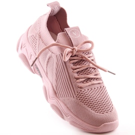 Women's sports shoes slip-on powder pink Vinceza 13574 1
