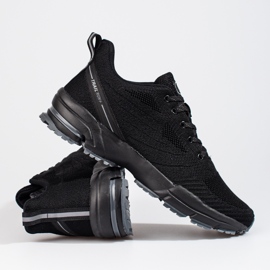Black men's sports shoes with a thick sole from DK 1