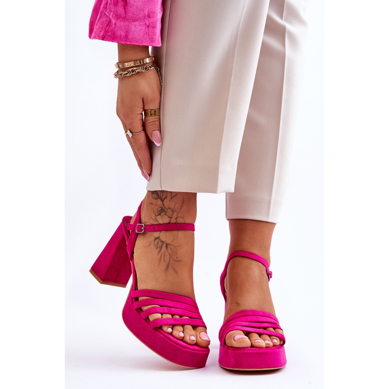 Women's Suede Platform Sandals Fuchsia Verda pink 1