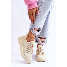 FB2 Women's Slip-on Sport Shoes Sneakers Beige Rosett 1