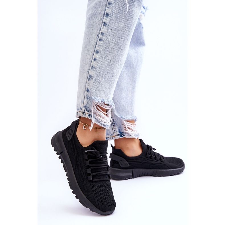 FB2 Women's Slip-On Sports Sneakers Black Rosett 2