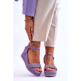 Classic Women's Wedge Sandals Purple Malmo 1