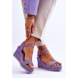 Classic Women's Wedge Sandals Purple Malmo 2