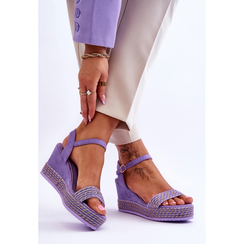 Classic Women's Wedge Sandals Purple Malmo 2