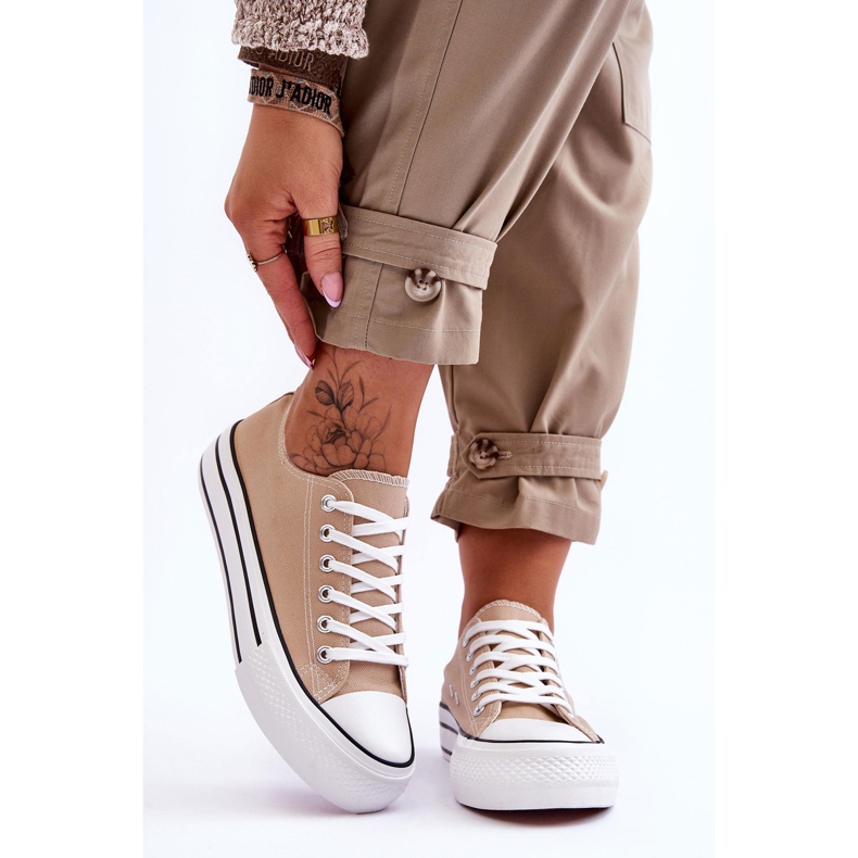 FB2 Women's Sneakers On A Chunky Platform Beige Ember 1