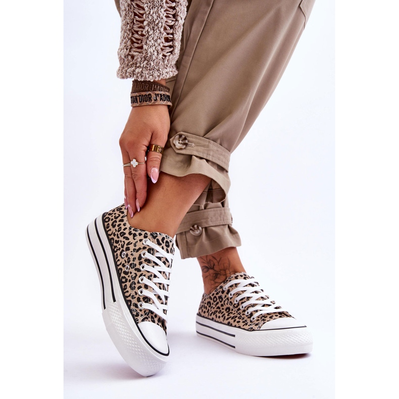 Women's Sneakers On A Chunky Platform Beige And Black Ember 2