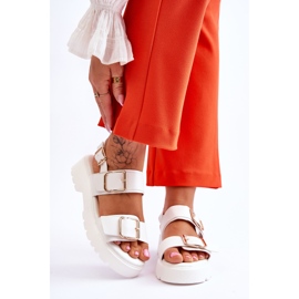 FB2 Leather Comfortable Sandals White Alayah 1