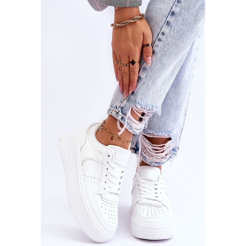 FB2 Women's White Bexley High Platform Sports Shoes 1