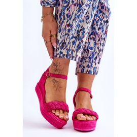 FB2 Classic Fuchsia Denisse Suede Wedge Sandals pink 1