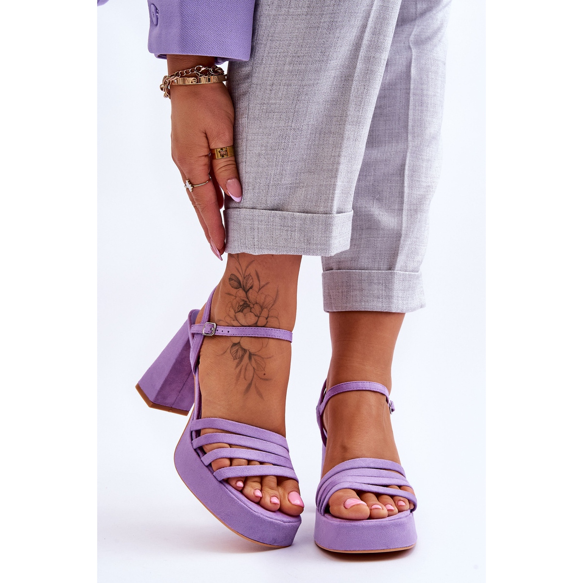 Women s Suede Platform Sandals Purple Verda violet