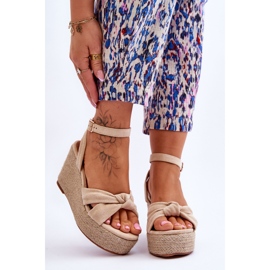 Women's Wedge Sandals Beige Kendall brown 1