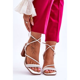Women's Leather Sandals On Heel White Seyna 1 Women's Leather Sandals On Heel White Seyna 1