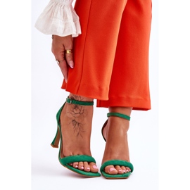 Suede Women's Green Rousses High Heel Sandals 1