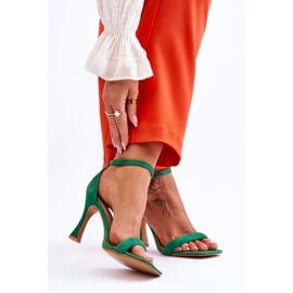 Suede Women's Green Rousses High Heel Sandals 2