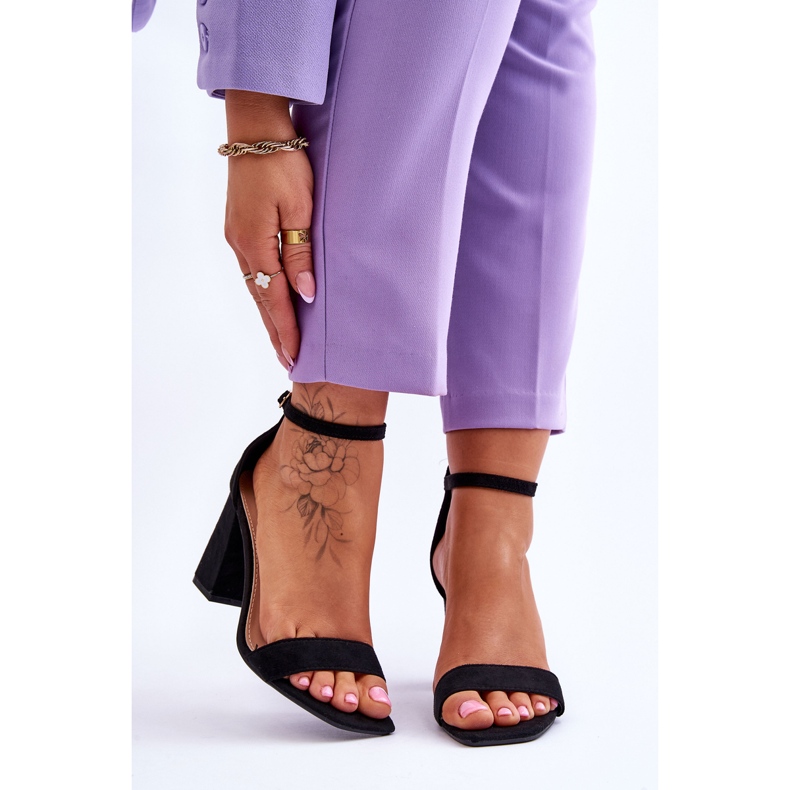 Women's Sandals On A Stable Heel Black Lavissa 1