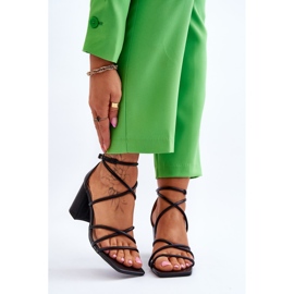 Leather Fashionable Women's Heel Sandals Black Primma 1 Leather Fashionable Women's Heel Sandals Black Primma 1