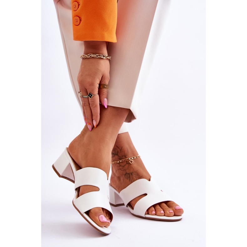 FJ1 Classic Low Heel Leather Sandals White Miley 2 FJ1 Classic Low Heel Leather Sandals White Miley 2