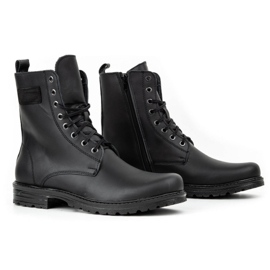 Polbut Men's military Polish leather Chelsea boots 2118S, black 2