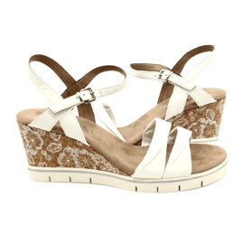 Caprice Wedge Leather Sandals 9-28710-20 160 White Softnap 1 Caprice Wedge Leather Sandals 9-28710-20 160 White Softnap 1