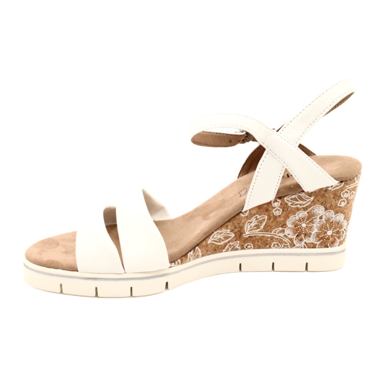 Caprice Wedge Leather Sandals 9-28710-20 160 White Softnap 4 Caprice Wedge Leather Sandals 9-28710-20 160 White Softnap 4