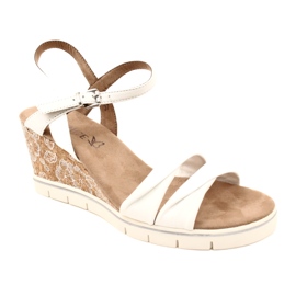 Caprice Wedge Leather Sandals 9-28710-20 160 White Softnap 3 Caprice Wedge Leather Sandals 9-28710-20 160 White Softnap 3