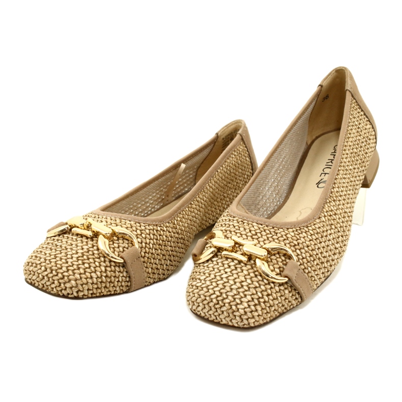 Women's ballet flats Caprice 9-22503-20 311 Bark Comb beige 3