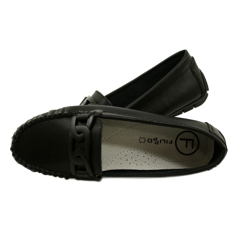 Women's Leather Loafers Filippo DP4547 Black 5 Women's Leather Loafers Filippo DP4547 Black 5