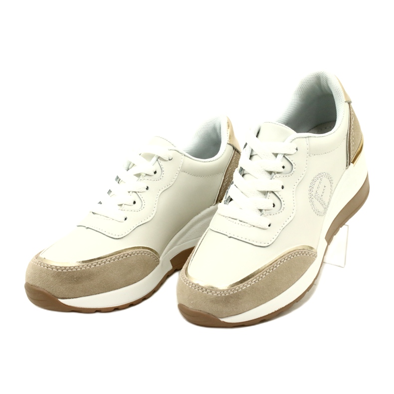 Filippo DP4660/23 WH BE women's sports lace-up shoes White and Beige 3