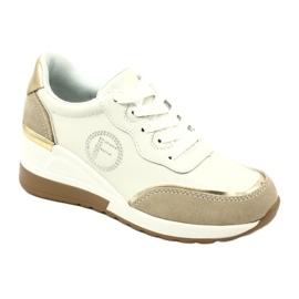Filippo DP4660/23 WH BE women's sports lace-up shoes White and Beige 1
