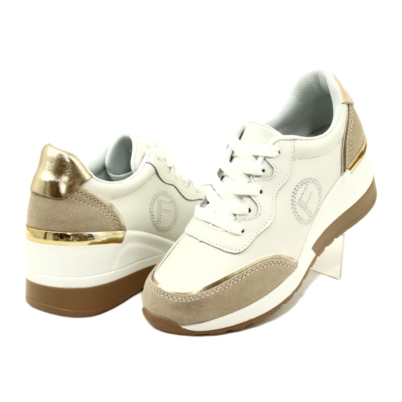 Filippo DP4660/23 WH BE women's sports lace-up shoes White and Beige 4
