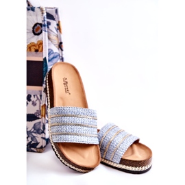 S.Barski Women's Classic Flip-Flops With a Chain, Blue 5