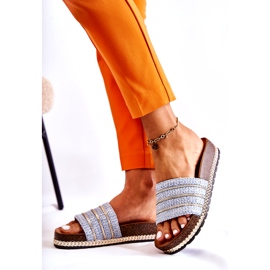 S.Barski Women's Classic Flip-Flops With a Chain, Blue 6