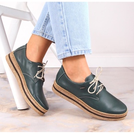 Women's comfortable leather shoes on the platform green Helios 380 1 Women's comfortable leather shoes on the platform green Helios 380 1