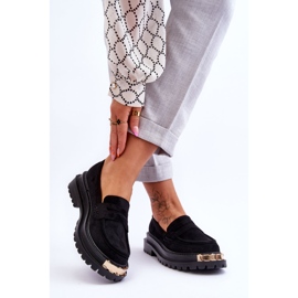 Classic Suede Loafers With Black Monaro Embellishment 2