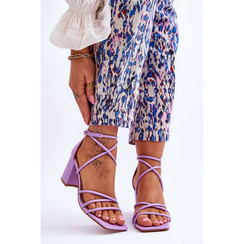Leather Fashionable Women's Sandals Purple Primma High Heels violet 1 Leather Fashionable Women's Sandals Purple Primma High Heels violet 1