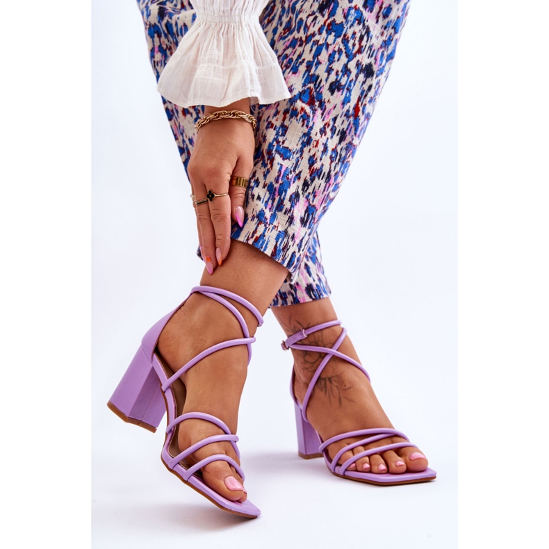 Leather Fashionable Women's Sandals Purple Primma High Heels violet 2 Leather Fashionable Women's Sandals Purple Primma High Heels violet 2