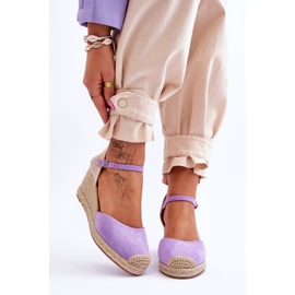 FJ1 Suede Espadrilles Wedge Sandals Purple Cammer 1