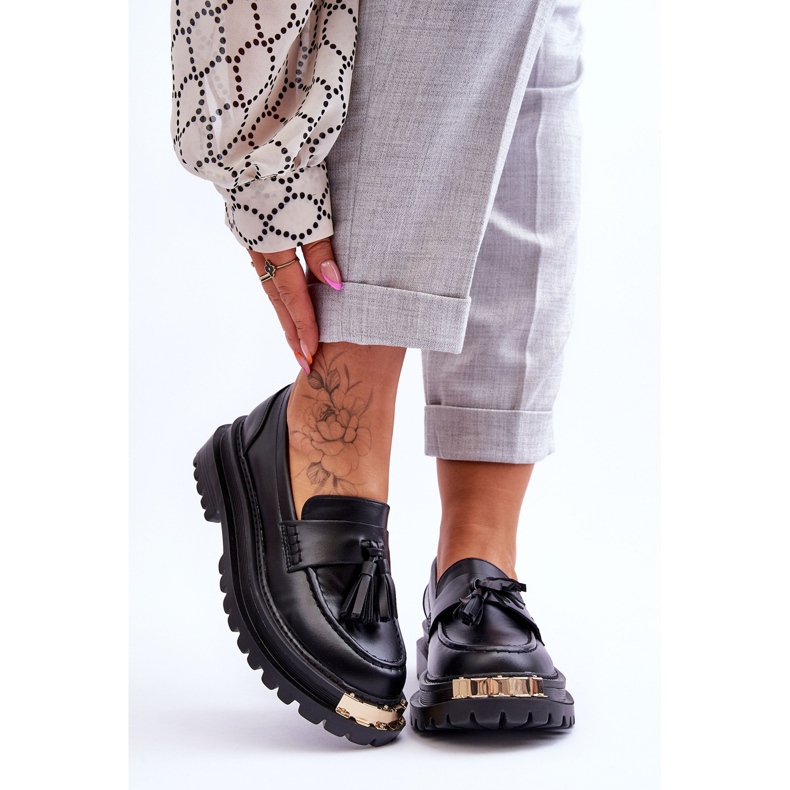 Lonisa Classic Loafers With Tassels Black Lonisa 1