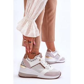 Women's Wedge Sneakers White Chevre 3