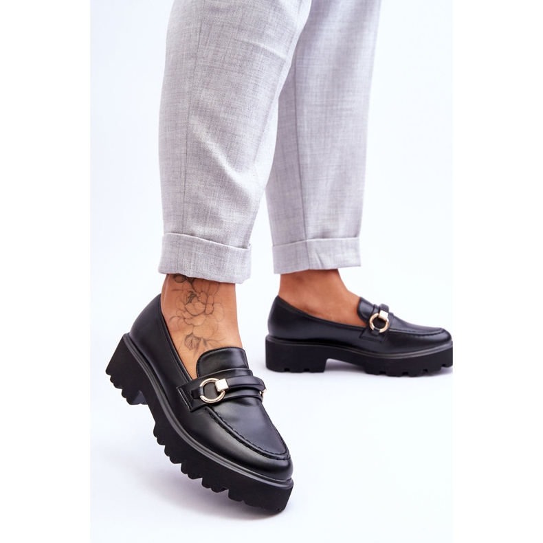 Women's Leather Loafers Black Camerin 2