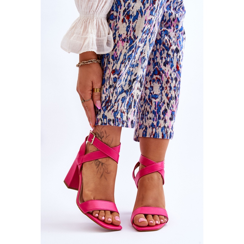 Elegant Fuchsia Michele Sandals On A Heel pink 1