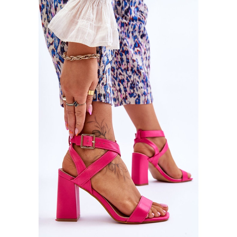 Elegant Fuchsia Michele Sandals On A Heel pink 2